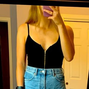 Pacsun black zip up bodysuit
